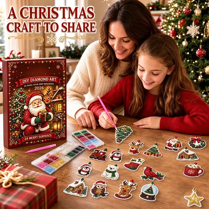 Adventskalender 24 Anhänger Weihnachten Baumschmuck