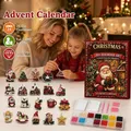 Adventskalender 24 Anhänger Weihnachten Baumschmuck Tier/Santa – 1