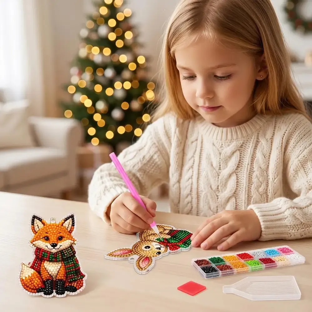 Adventskalender 24 Anhänger Weihnachten Baumschmuck Tier/Santa