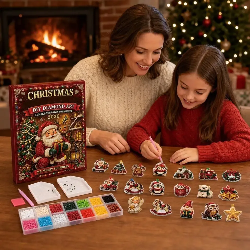 Adventskalender 24 Anhänger Weihnachten Baumschmuck Tier/Santa