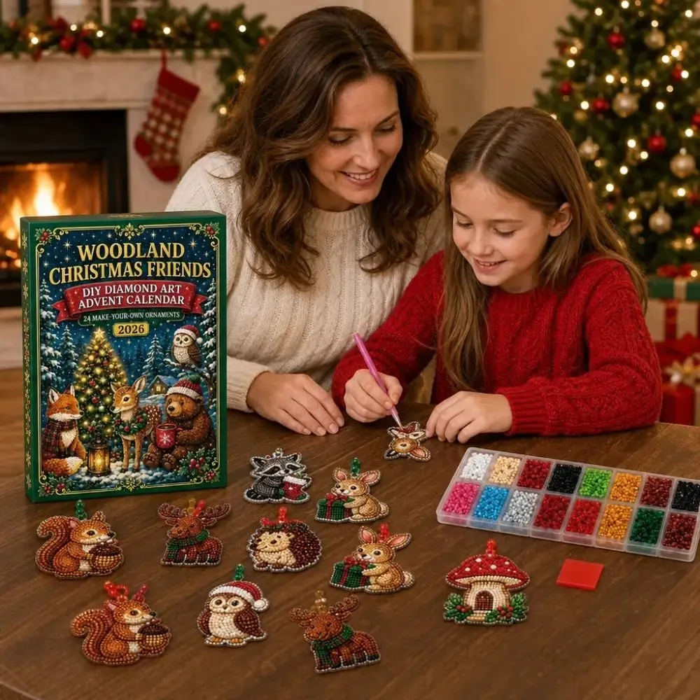 Adventskalender 24 Anhänger Weihnachten Baumschmuck Tier/Santa