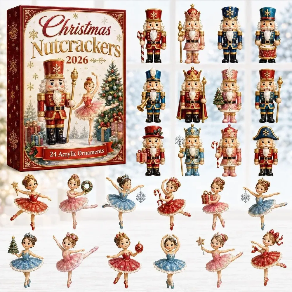 Adventskalender 24 Figuren Weihnachtsbaum Anhänger Acryl