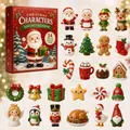 Adventskalender 24 Figuren Weihnachtsbaum Anhänger Acryl – Farbe Hellgrau (A5)