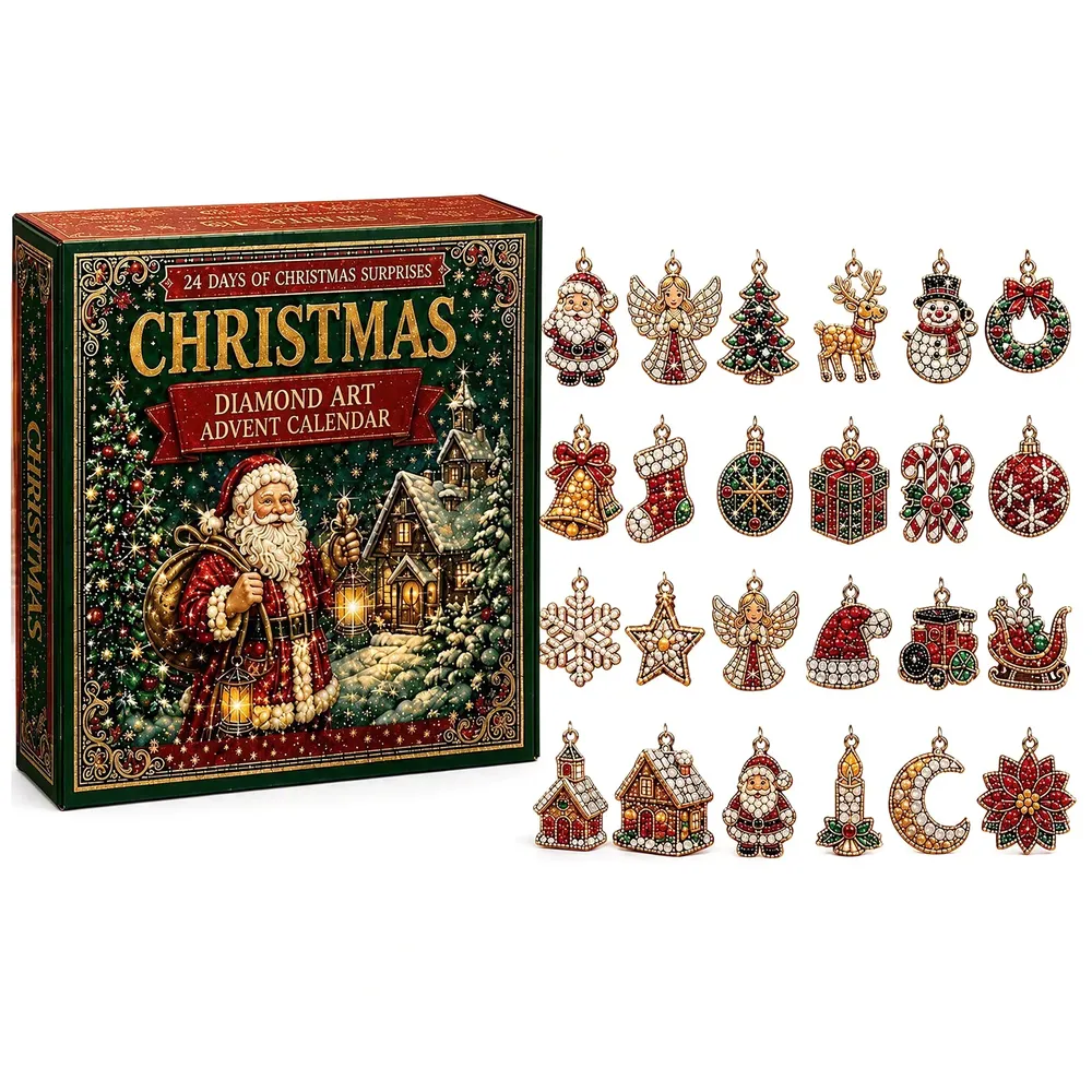 Adventskalender 24 Tage Diamantmalerei Acryl Ornamente