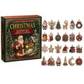 Adventskalender 24 Tage Diamantmalerei Acryl Ornamente – Farbe red