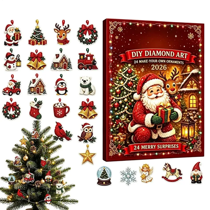 Adventskalender Diamantmalerei 24 Anhänger Schlüsselanhänger