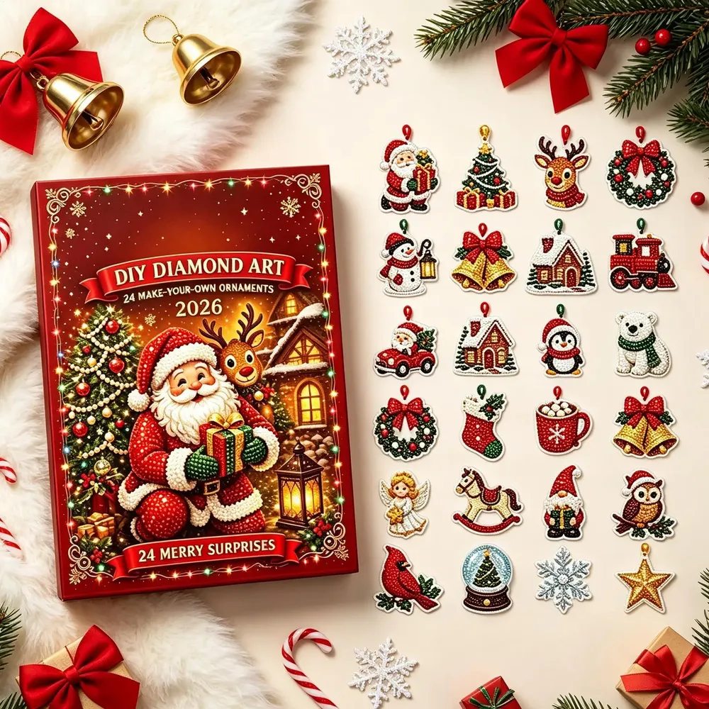 Adventskalender Diamantmalerei 24 Anhänger Schlüsselanhänger