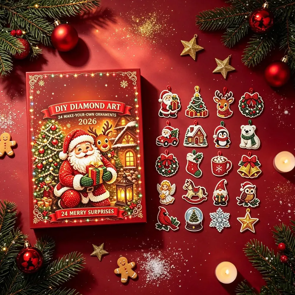 Adventskalender Diamantmalerei 24 Anhänger Schlüsselanhänger