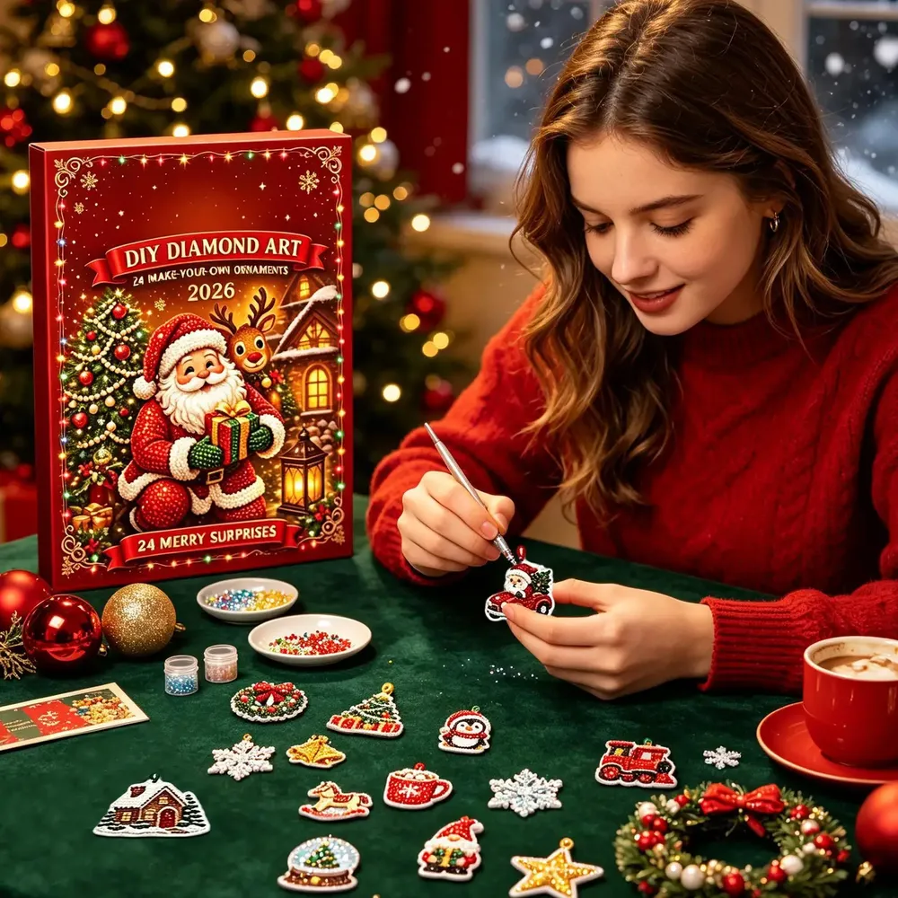 Adventskalender Diamantmalerei 24 Anhänger Schlüsselanhänger