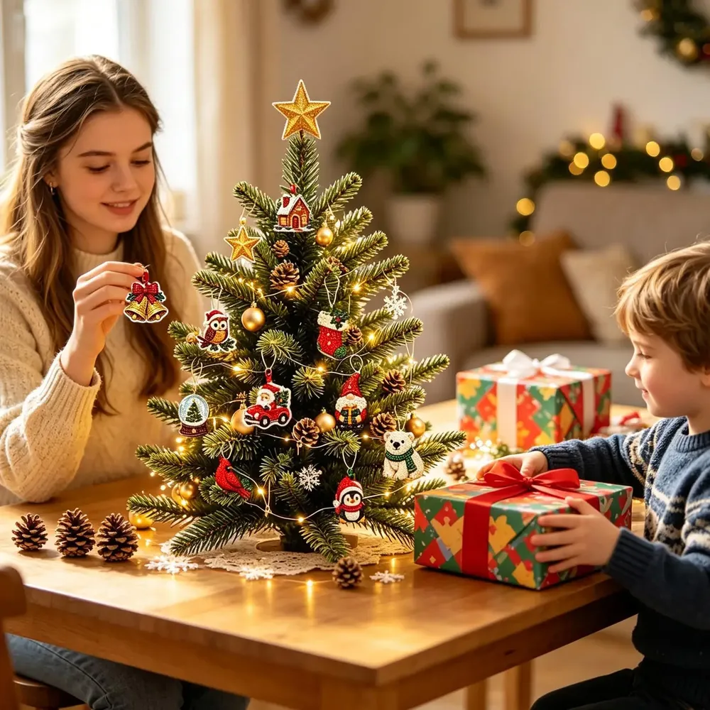 Adventskalender Diamantmalerei 24 Anhänger Schlüsselanhänger