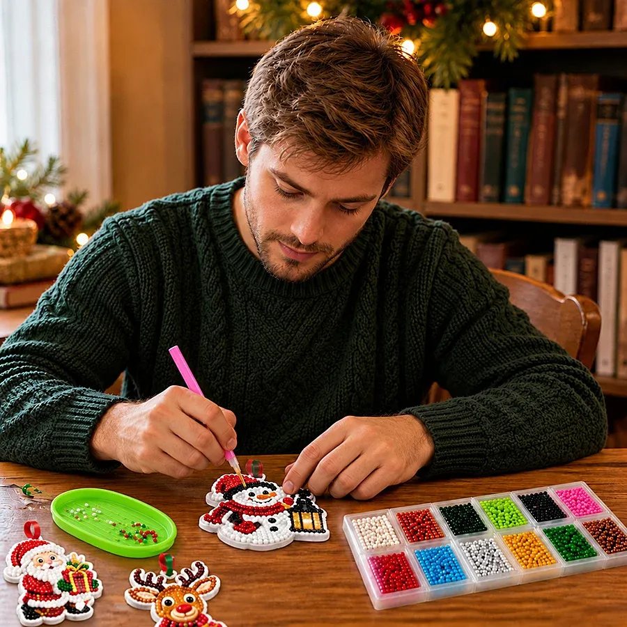 Adventskalender Diamantmalerei 24 Ornamente Weihnachtsbaum Anhänger