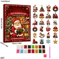 Adventskalender Diamantmalerei 24 Ornamente Weihnachtsbaum Anhänger – Farbe A01