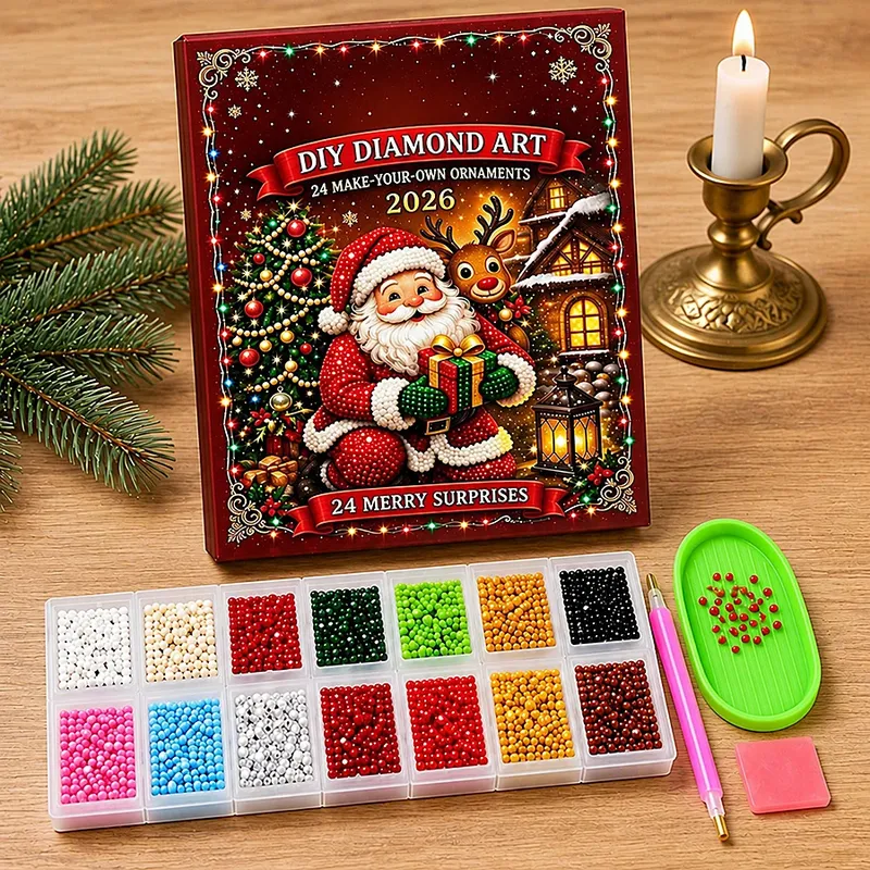 Adventskalender Diamantmalerei 24 Ornamente Weihnachtsbaum Anhänger