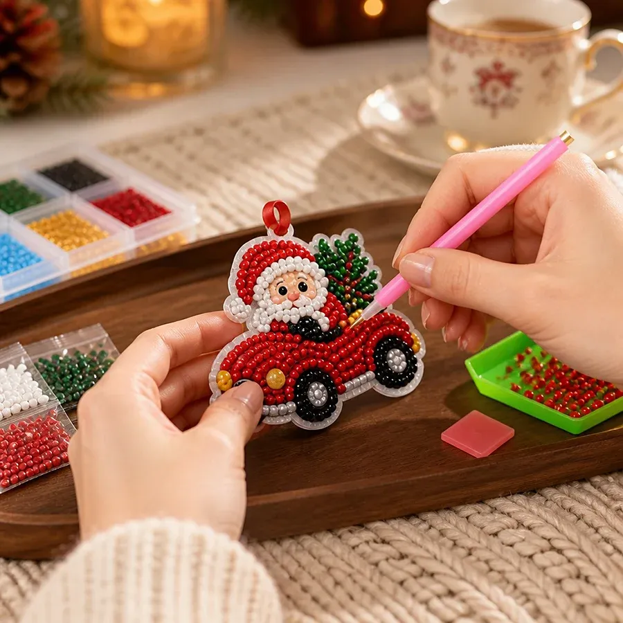 Adventskalender Diamantmalerei 24 Ornamente Weihnachtsbaum Anhänger