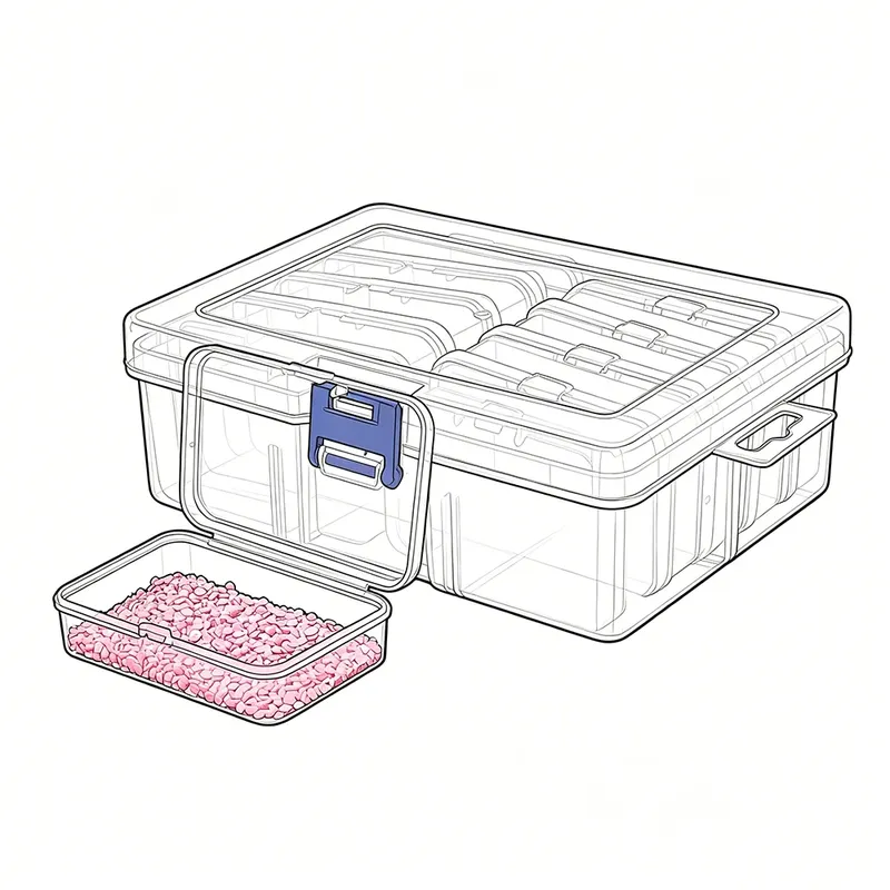 Aufbewahrungsbox Diamantmalerei 10 bis 30 Fächer Kunststoff transparent