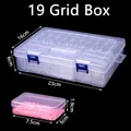 Aufbewahrungsbox Diamantmalerei 10 bis 30 Fächer Kunststoff transparent – Farbe 19 Grids 752H
