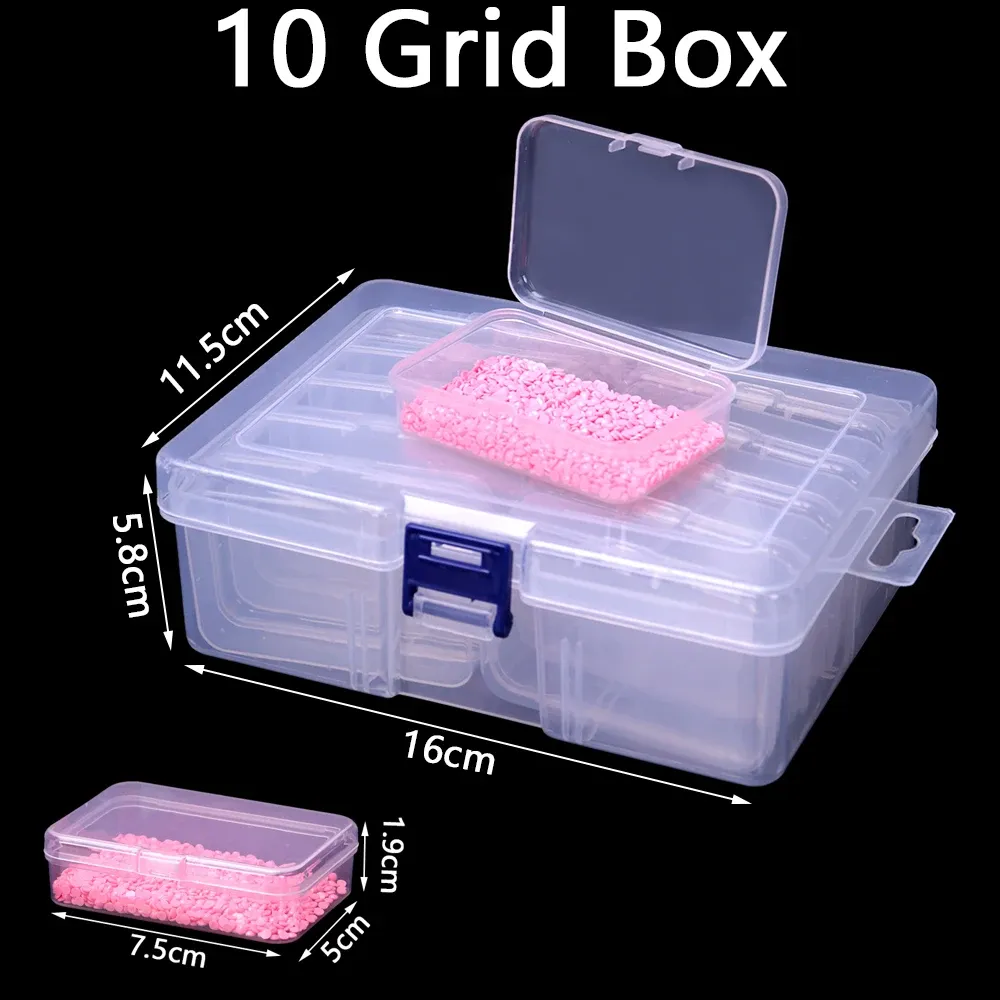 Aufbewahrungsbox Diamantmalerei 10 bis 30 Fächer Kunststoff transparent
