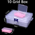 Aufbewahrungsbox Diamantmalerei 10 bis 30 Fächer Kunststoff transparent – Farbe 10 Grids 752H