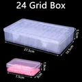 Aufbewahrungsbox Diamantmalerei 10 bis 30 Fächer Kunststoff transparent – Farbe 24 Grids 752H