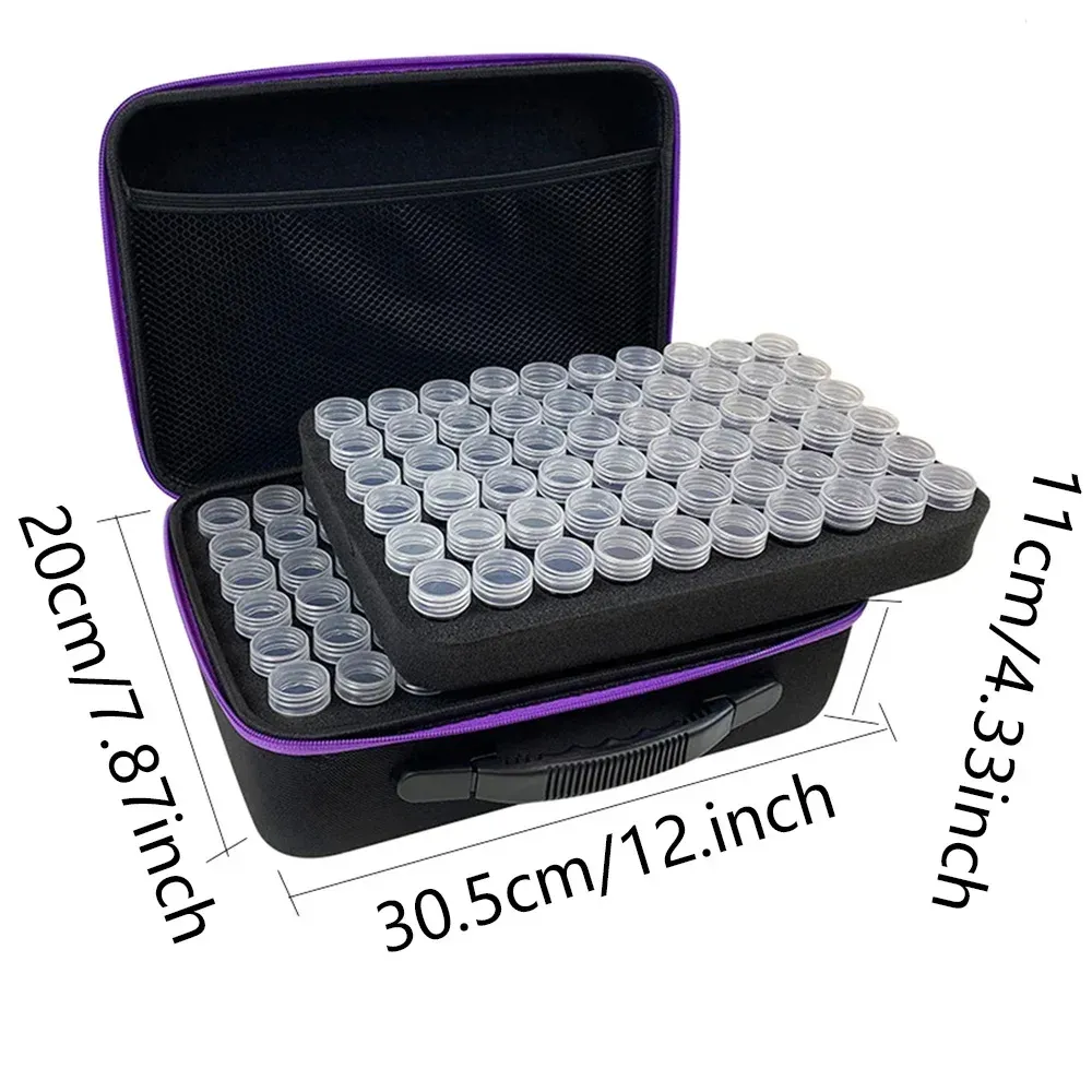 Aufbewahrungsbox Diamantmalerei 120 Fächer mit Zubehör und Tasche