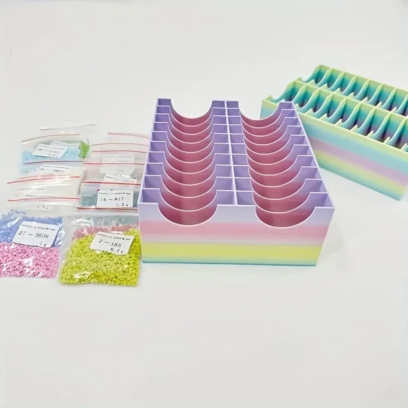 Aufbewahrungsbox Diamantmalerei 20 Gitter Regenbogenfarben für Werkzeuge