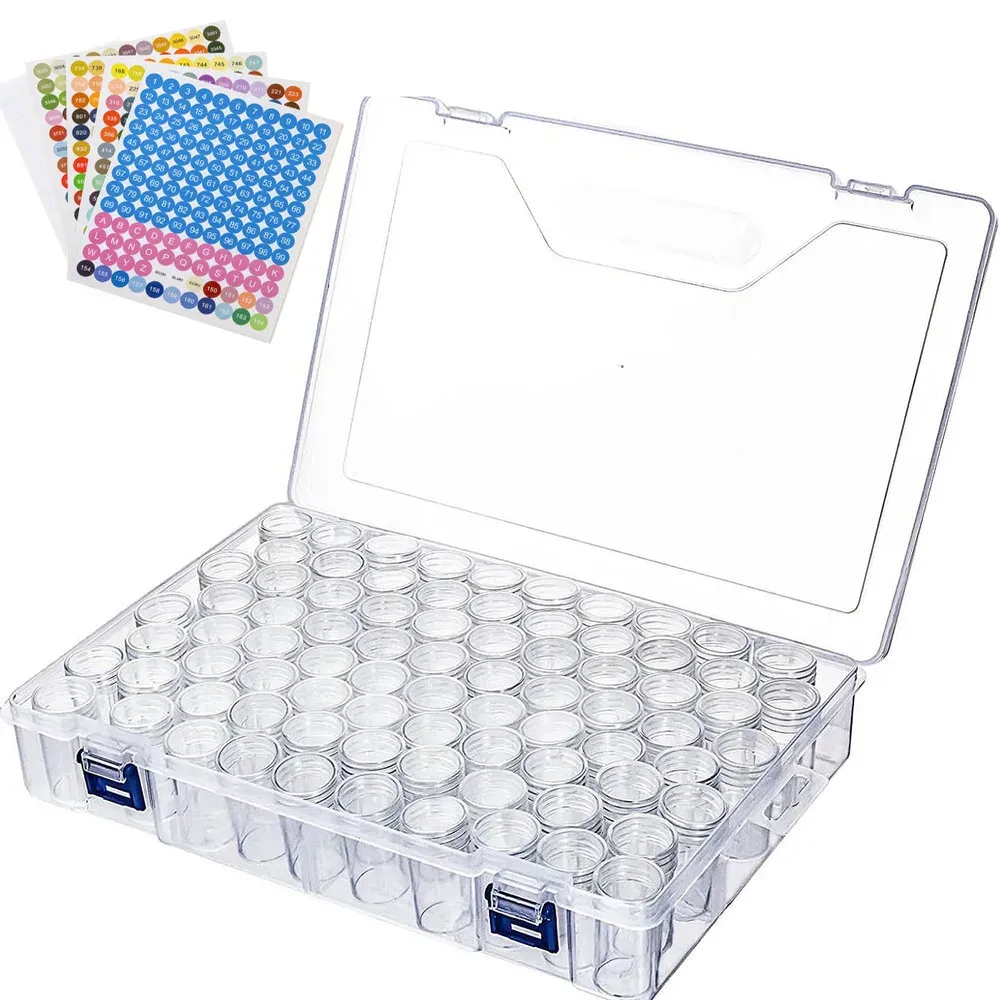 Aufbewahrungsbox Diamantmalerei 24 bis 80 Fächer für Perlen