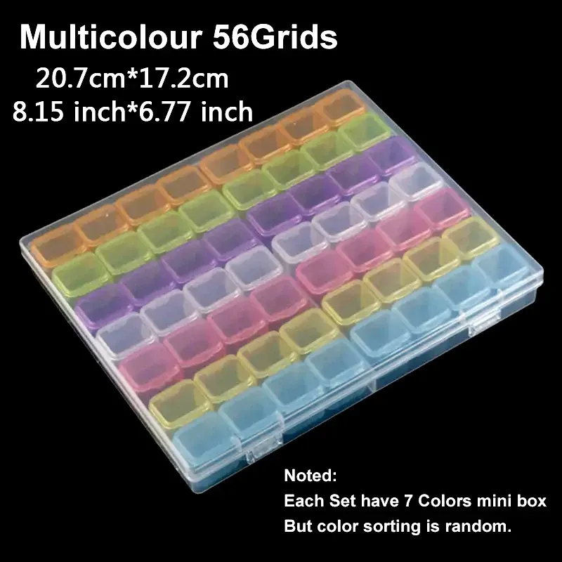 Aufbewahrungsbox Diamantmalerei 28 bis 56 Fächer transparent