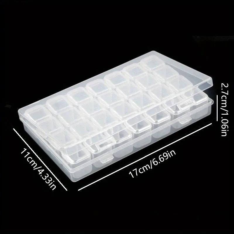 Aufbewahrungsbox Diamantmalerei 28 bis 56 Fächer transparent für Perlen