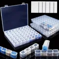 Aufbewahrungsbox Diamantmalerei 28 bis 56 Fächer transparent für Perlen – 1