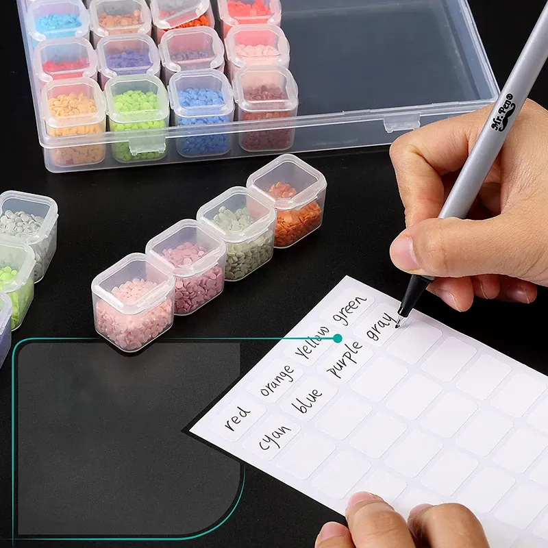 Aufbewahrungsbox Diamantmalerei 28 bis 56 Fächer transparent für Perlen