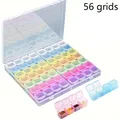 Aufbewahrungsbox Diamantmalerei 28 bis 56 Fächer transparent für Perlen – Farbe Multicolour-56 grids