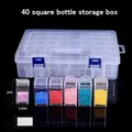 Aufbewahrungsbox Diamantmalerei 32 bis 96 Fächer für Bastelzubehör – Farbe 40 square bottle box
