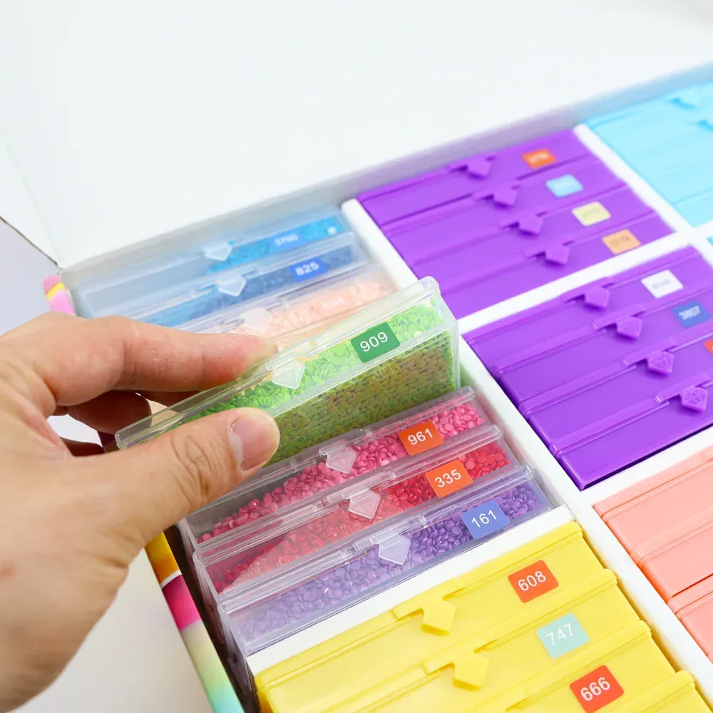 Aufbewahrungsbox Diamantmalerei 6 Stück 2-in-1 für Perlen und Zubehör