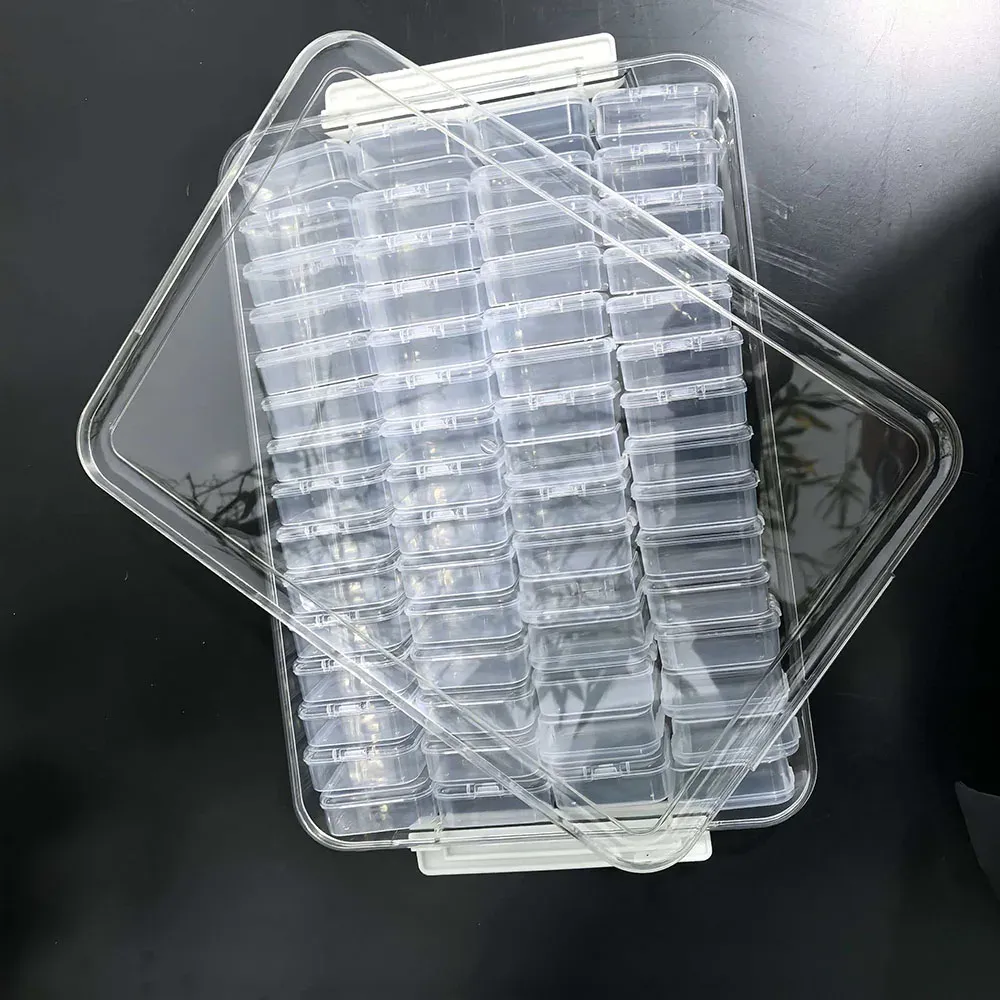Aufbewahrungsbox Diamantmalerei 60 Fächer mit Schnappdeckeln und Tabletts