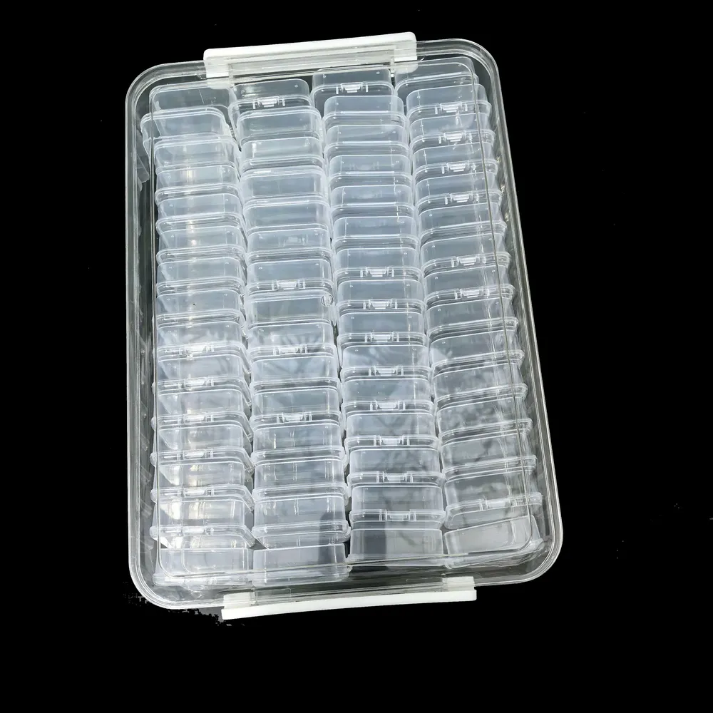 Aufbewahrungsbox Diamantmalerei 60 Fächer mit Schnappdeckeln und Tabletts