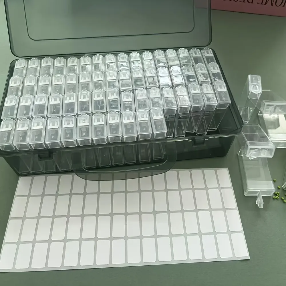 Aufbewahrungsbox Diamantmalerei 64 Fächer für Schmuck und Zubehör