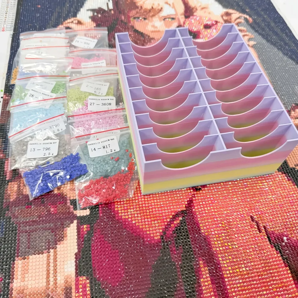 Aufbewahrungsbox Diamantmalerei Bohrer 20 Gitter Regenbogenfarben