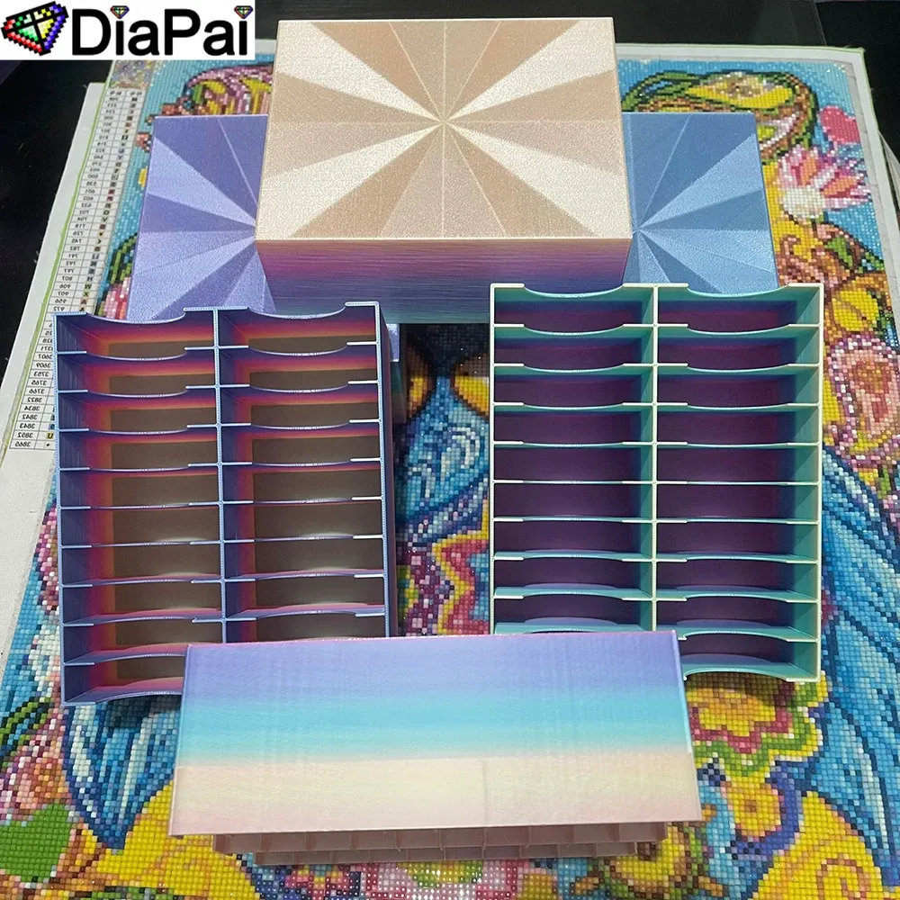 Aufbewahrungsbox Diamantmalerei Bohrer 20 Gitter Regenbogenfarben