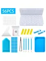 Aufbewahrungsbox für Diamond Painting 18 bis 56 Stück – Farbe Blue 56PCS A