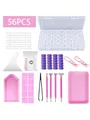 Aufbewahrungsbox für Diamond Painting 18 bis 56 Stück – Farbe Pink 56PCS A