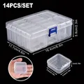 Aufbewahrungskoffer Diamantmalerei 14 bis 45 Fächer Kunststoff transparent – Farbe 14 grid 55