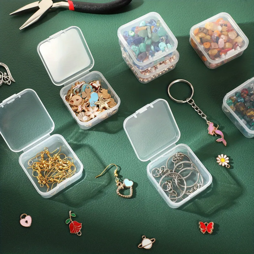 Aufbewahrungskoffer Diamantmalerei 14 bis 45 Fächer Kunststoff transparent