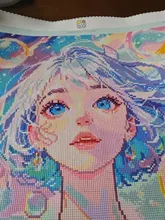 Kundenbewertungen – 5D Diamantmalerei Mädchen Blasen bunt Vollquadrat AB 40x50cm