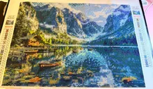 Kundenbewertungen – Diamantbild Landschaft Bergsee Mosaik Stickerei Heimdeko