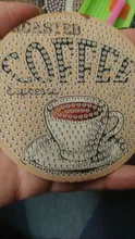 Kundenbewertungen – Diamond Painting Untersetzer 8 Stück Kaffeethema rund voll besetzt