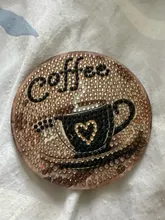 Kundenbewertungen – Diamond Painting Untersetzer 8 Stück Kaffeethema rund voll besetzt