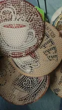 Kundenbewertungen – Diamond Painting Untersetzer 8 Stück Kaffeethema rund voll besetzt