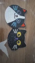 Kundenbewertungen – Katzen Diamantmalerei Untersetzer Set mit Halter Anti-Rutsch Holz