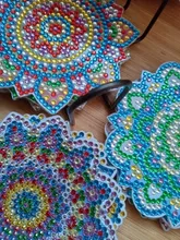 Kundenbewertungen – Mandala Diamantmalerei Untersetzer Set 10 x 10 cm Acryl