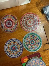 Kundenbewertungen – Mandala Diamantmalerei Untersetzer Set 10 x 10 cm Acryl